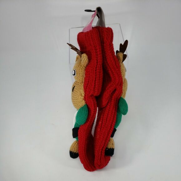 Slipper Socks Anti-Slip Womens Non-Skid Reindeer Hand Made Red Christmas Home - Picture 11 of 12